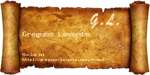 Greguss Levente névjegykártya