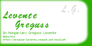 levente greguss business card